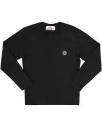 Stone Island - T-Shirt With Long Sleeves And Patch - Lyst