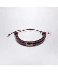 Saint Laurent - Cassandre Multiwrap Leather Bracelet - Lyst