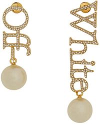 Off-White c/o Virgil Abloh - Earrings With Logo, Brass - Lyst