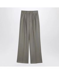 Anine Bing - Khaki Wool Trousers - Lyst