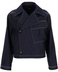 Paul Smith - Denim Solid Shirt Collar Jacket - Lyst