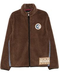 Napapijri - Fleece-Texture Logo-Patch Jacket - Lyst
