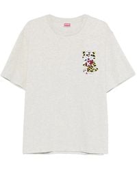 KENZO - Oversized Cotton T-Shirt With Wild Tiger' Embroidery - Lyst