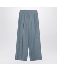 Brunello Cucinelli - Wide Avio-Colored Trousers - Lyst