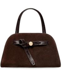 Tory Burch - Romy Small Suede Leather Boston Bag - Lyst