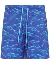 Vilebrequin - Recycled Polyamide Swim Shorts With Whale Print - Lyst