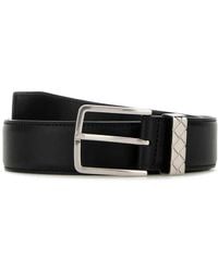 Bottega Veneta - Classic Belt Intreccio Fibbia Metal /Pelle Liscia - Lyst