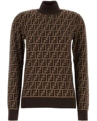 Fendi - Ff Cotton High-Neck Sweater - Lyst