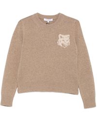 Maison Kitsuné - Fox Head Wool Crewneck Jumper - Lyst