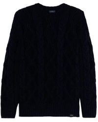 Paul & Shark - Paul & Shark Cable Knit Crewneck Wool Sweater - Lyst
