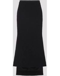 Lanvin - Asymmetric Straight-Fit Virgin Wool Skirt - Lyst