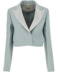 Fendi - Powder Wool Blend Blazer - Lyst