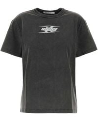 T By Alexander Wang - Embossed Logo Cotton T-Shirt - Lyst