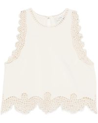 forte_forte - Avorio Lunamaris Embroidery Popline Top - Lyst