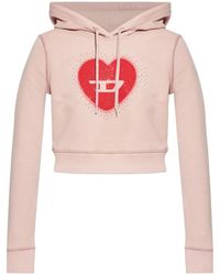 DIESEL - Heart Cotton Hoodie - Lyst