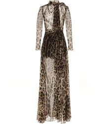 Dolce & Gabbana - Dolce & Gabbana Silk Blend Dress - Lyst