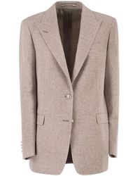 Tagliatore - Single-Breasted Herringbone Blazer - Lyst