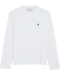 Ami Paris - Long-Sleeve T-Shirt With Contrasted Ami D Logo - Lyst