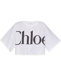 Chloé - Cropped Boxy Logo T-Shirt - Lyst