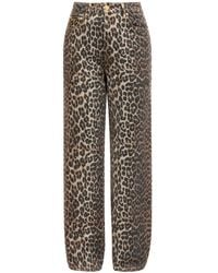 Ganni - "Lari" Jeans With Leopard Print - Lyst