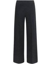Avenue Montaigne - Flavia Wide-Leg Cotton-Blend Pants - Lyst
