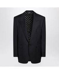 Dolce & Gabbana - Dolce&Gabbana Dark Wool Single-Breasted Jacket - Lyst