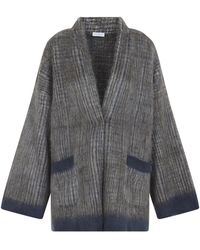 Brunello Cucinelli - Grigio Blu Galles Jacquard Cardigan - Lyst