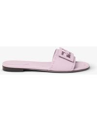 Fendi - Baguette Leather Flat Sandals - Lyst