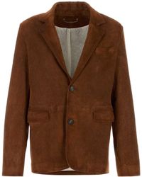 Golden Goose - "Journey M's" Leather Jacket Robyn Waxed Suede - Lyst