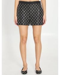 Gucci - Embroidered Lamé Wool Tweed Shorts - Lyst