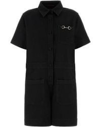 Gucci - Black Denim Jumpsuit - Lyst