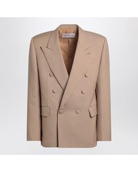 Valentino - Double-Breasted Jacket Camel Light - Lyst