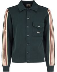 Autry - Knitted Jacket With Buttons And Side Stripes - Lyst