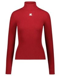 Courreges - Courregès Ribbed Knit Cotton Jumper - Lyst