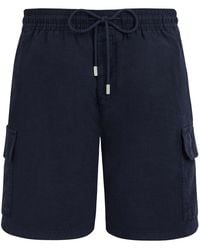 Vilebrequin - Linen Bermuda Shorts With Drawstring And Cargo Pockets - Lyst