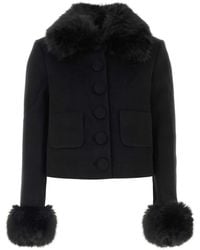 Self-Portrait - Wool Blend Mini Jacket - Lyst