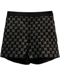 Gucci - Embroidered Lamé Wool Tweed Shorts - Lyst