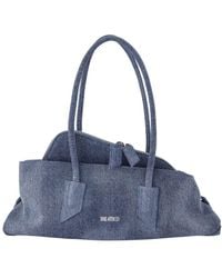 The Attico - La Passeggiata Small Washed Denim Top Handle Bag - Lyst