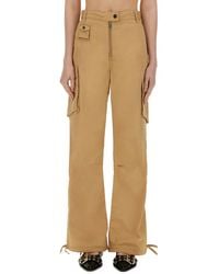 Ganni - Washed Cotton Twill Pants - Lyst