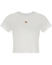 Maison Kitsuné - 'Baby Fox' Cropped T-Shirt - Lyst