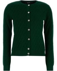 Versace - Knit Sweater Textured V Jacquard Stretch Viscose - Lyst