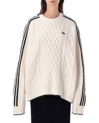 adidas Originals - Cableknit Oversized Sweater - Lyst