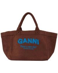 Ganni - Reversible Tote Xxl - Lyst