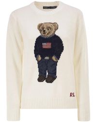 Polo Ralph Lauren - Polo Bear Linen And Cotton Blend Jumper - Lyst