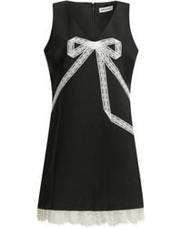 Self-Portrait - Short Sheath Dress With Bow - Lyst