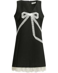 Self-Portrait - Short Sheath Dress With Bow - Lyst
