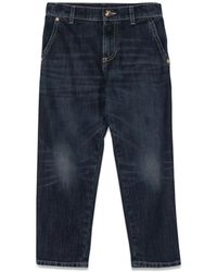 Versace - Jeans With Embroidered Logo - Lyst