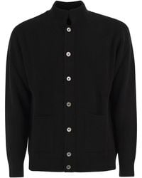 Fedeli - Ribbed Cashmere Cardigan With Stand Collar - Lyst