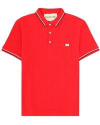 Valentino - Polo Con Patch Logo - Lyst
