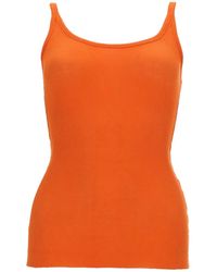 MSGM - Solid Scoop Neck Top - Lyst